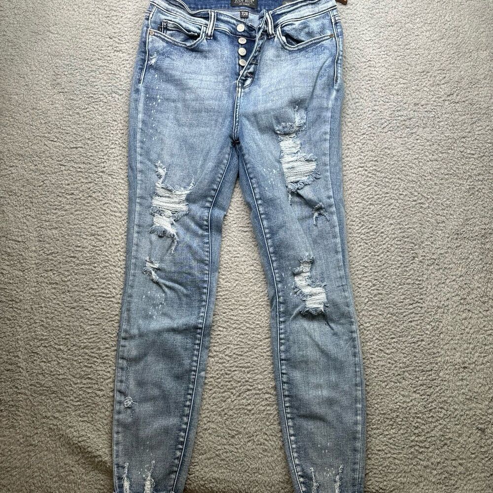 Judy Blue high rise Skinny Fit button fly distressed Jeans 7/28